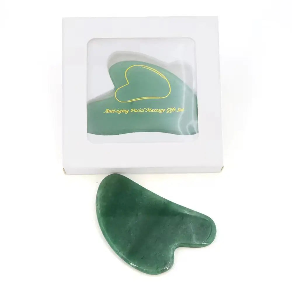 Natural Stone Gua Sha Scrapers (Rose Quartz/Amethyst/Jade) - Face Neck Back Body Massage Tools