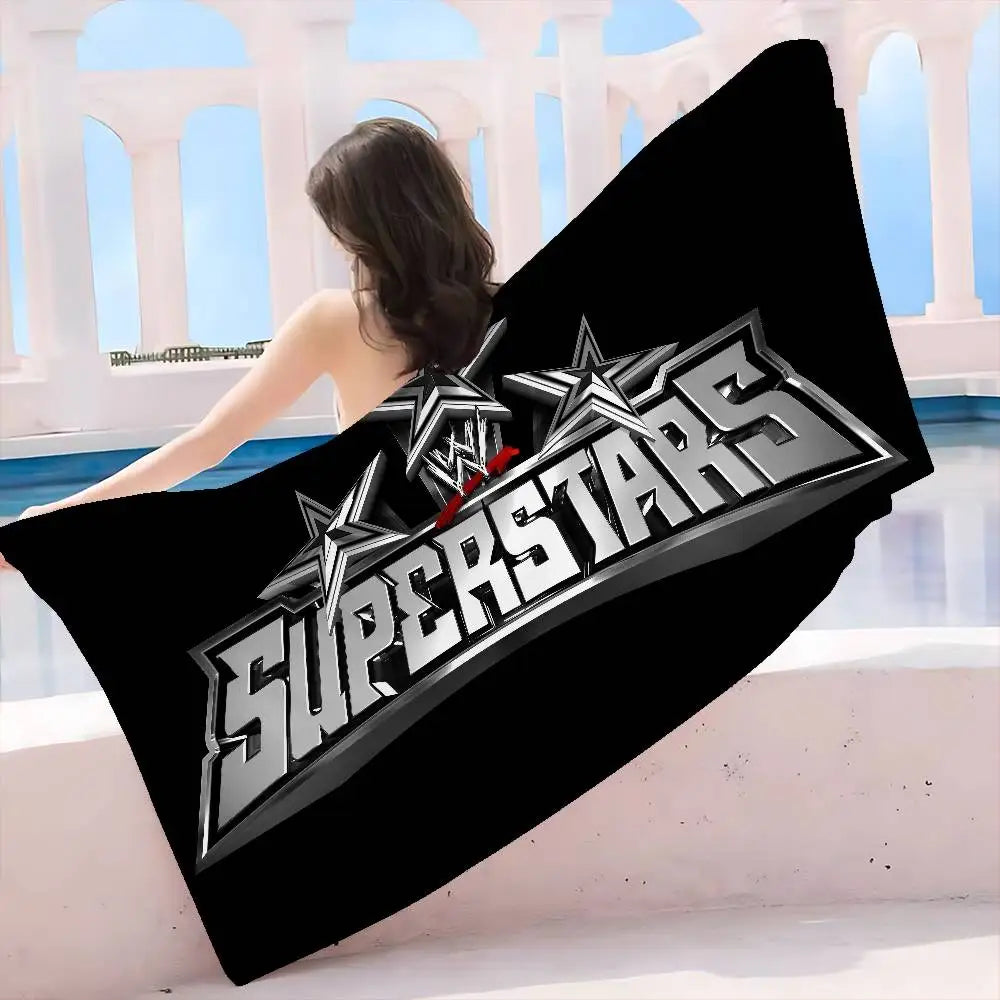 W-WWE Wrestling Star Big Microfiber Beach Towels Quick Dry Towel Sand Beach Towels Pool Towel for Travel Swim Pool Yoga