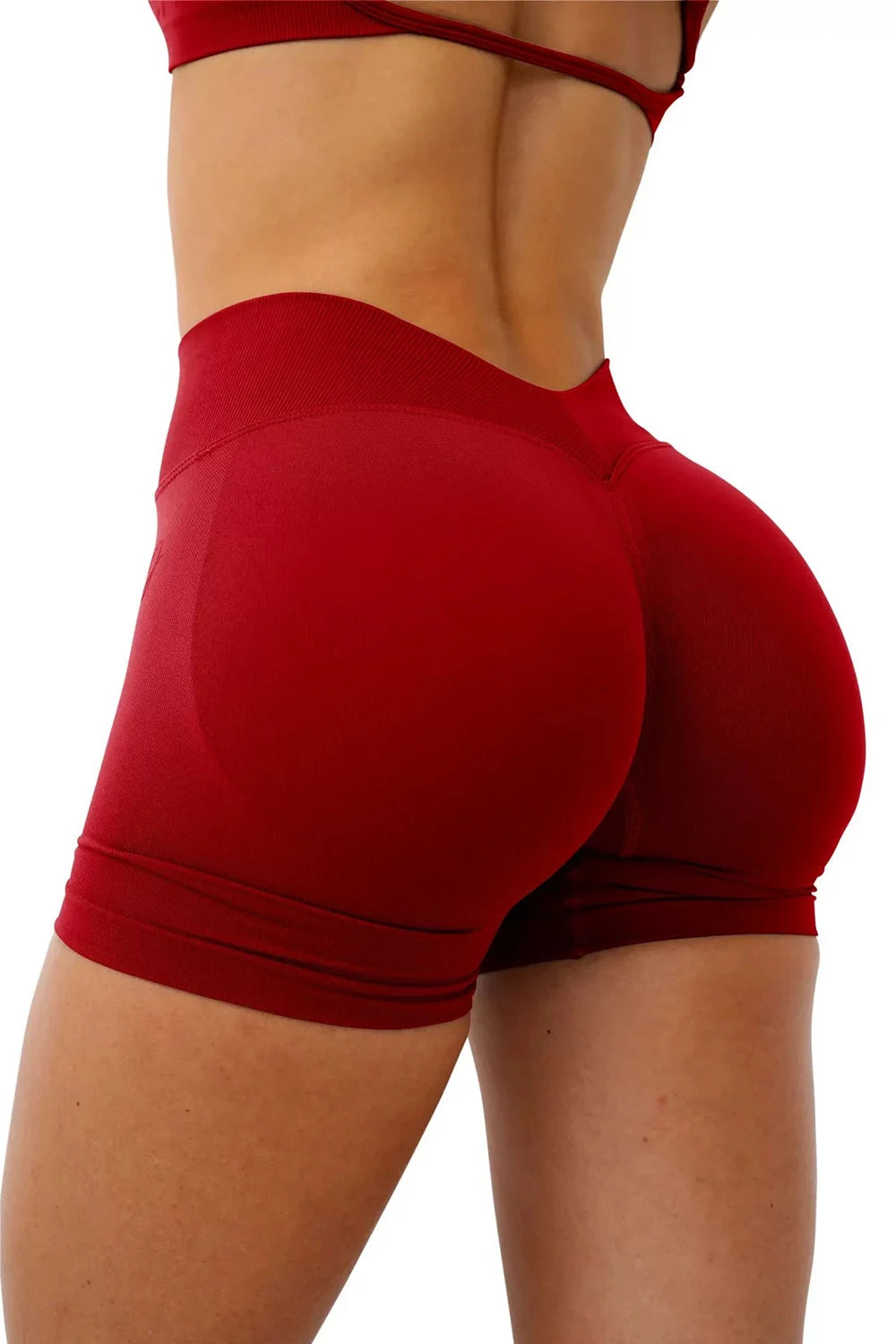 Women's Seamless Yoga Shorts - Butt Lifting Workout Leggings V Waist