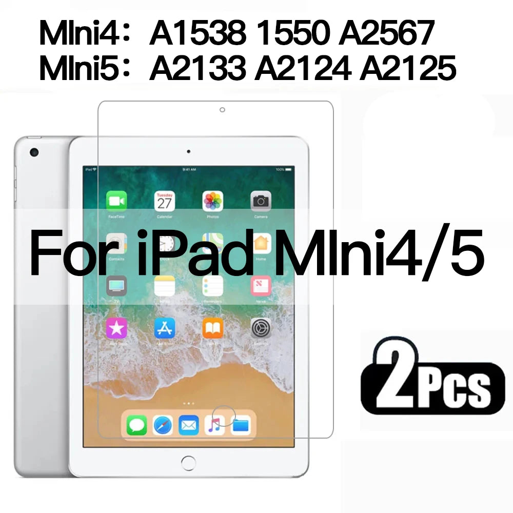 2PCS Tempered Glass Screen Protector for iPad Mini 7 6 a17 Pro 8.3 inch Mini 4 5 7.9 2024 2021 Tablet Accessories Film