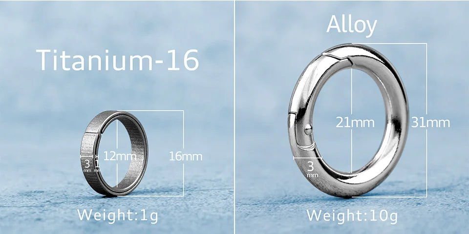 Real Titanium Men Keyring Flat Key Chain Rings Holder Car Lightweight Keychain Buckle Jewelry Quickdraw EDC Wholesale Best Gift