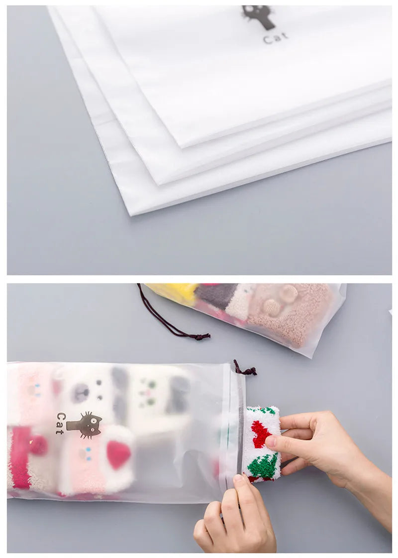 Transparent Drawstring Swimming Bags Beach Sea Gym Storage Bag Swimsuit Dry Bag Waterproof Outdoor Travel Portable PE Pouch