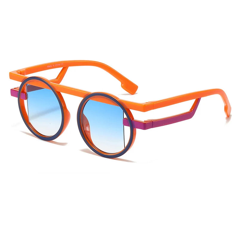 Retro Punk Style Small round Sunglasses UV400 Gradient Shades Unisex Fashion Sun Glasses for Men And Women