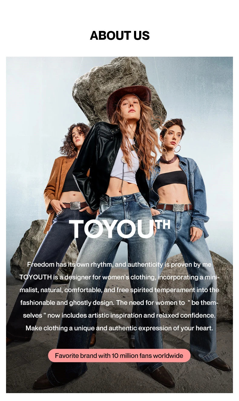 TOYOUTH Women Stretch Jeans 2025 Winter New Slightly Flared Mid-low Waist Slim Fitting Slimming Warm Fleece-lined Long Pants