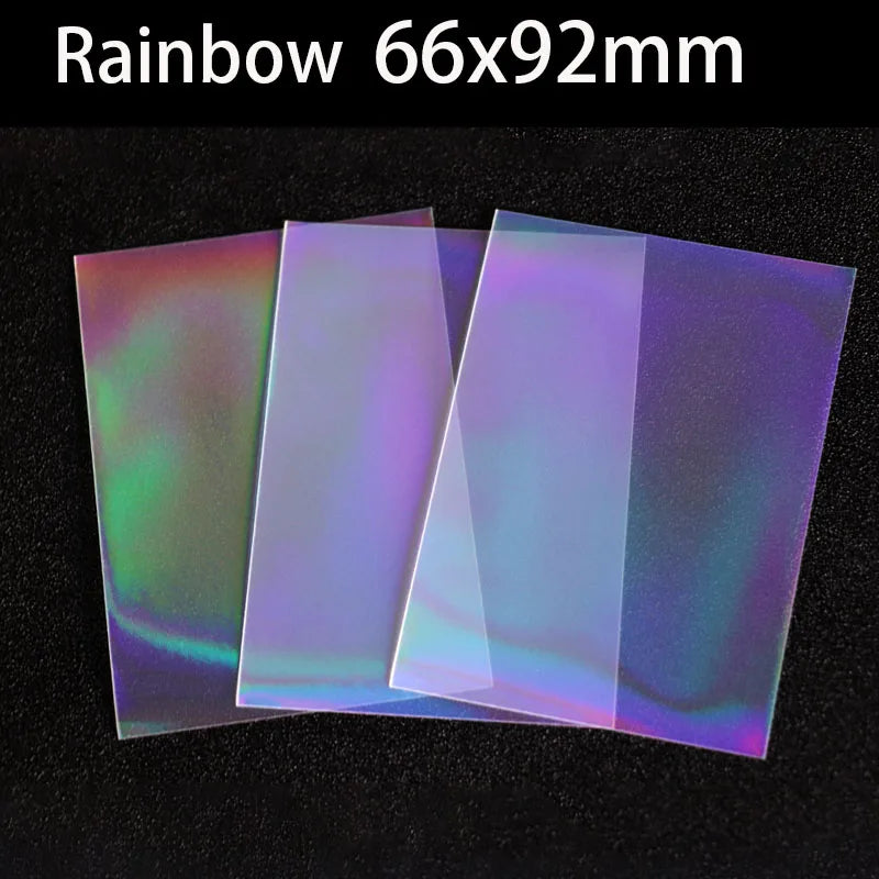 50PCS Laser Heart fireworks butterfly Flashing Holographic Transparent Clear Card Film Sleeves Super Idol Photo Protector Cover
