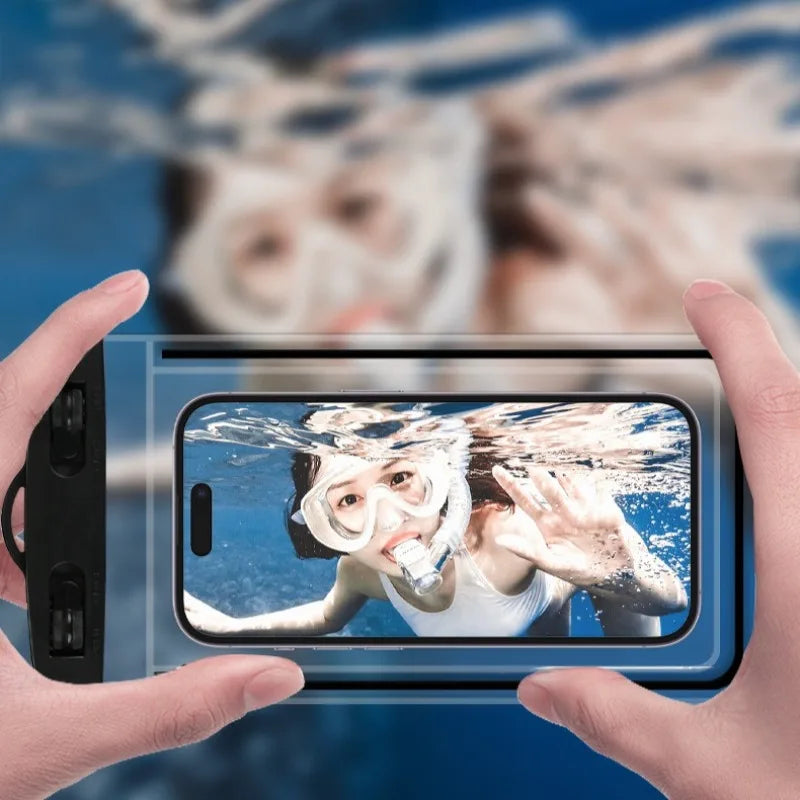 PVC Transparent Waterproof Phone Pouch Luminous Touchscreen Dry Bag with Seal Lock for Swimming Diving Hot Spring Rafting
