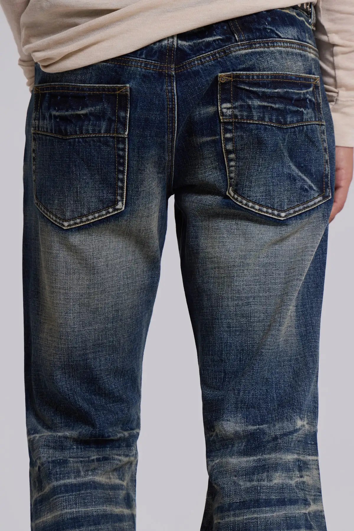 Y2K Arctic White Drift Flared Trumpet Jeans Retro Washed High Street Hip Hop Wide Leg Pants Gothic Slim Fit Unisex Trumpet Jeans