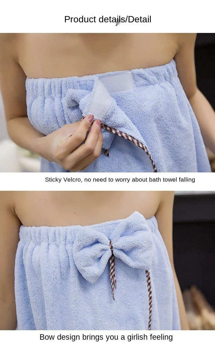 Soft Microfiber Quick - Dry Bath Towel, 2pcs/set, Magic Absorbent, for Women, Beach & Bathroom Towelling Bathrobe