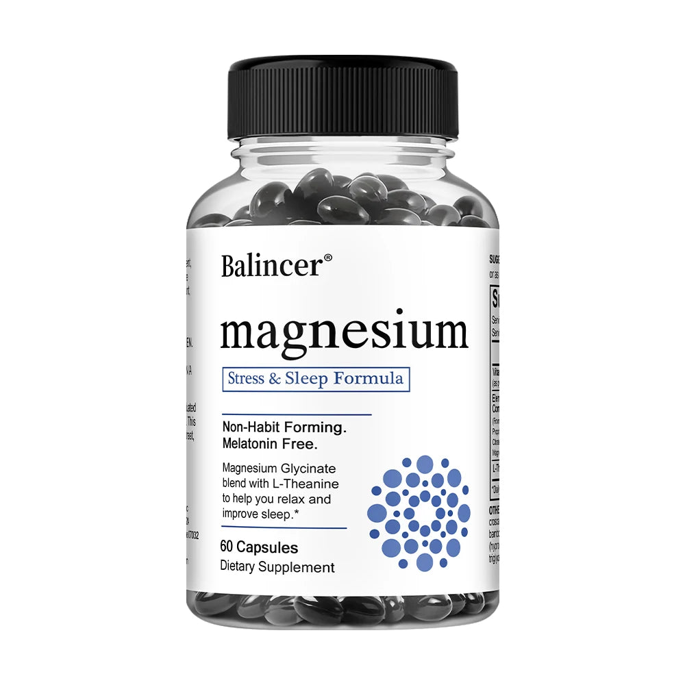 Magnesium Glycinate - Improve Cardiovascular Health, Reduce Stress, and Promote Healthy Sleep, Muscle Growth, Non-GMO