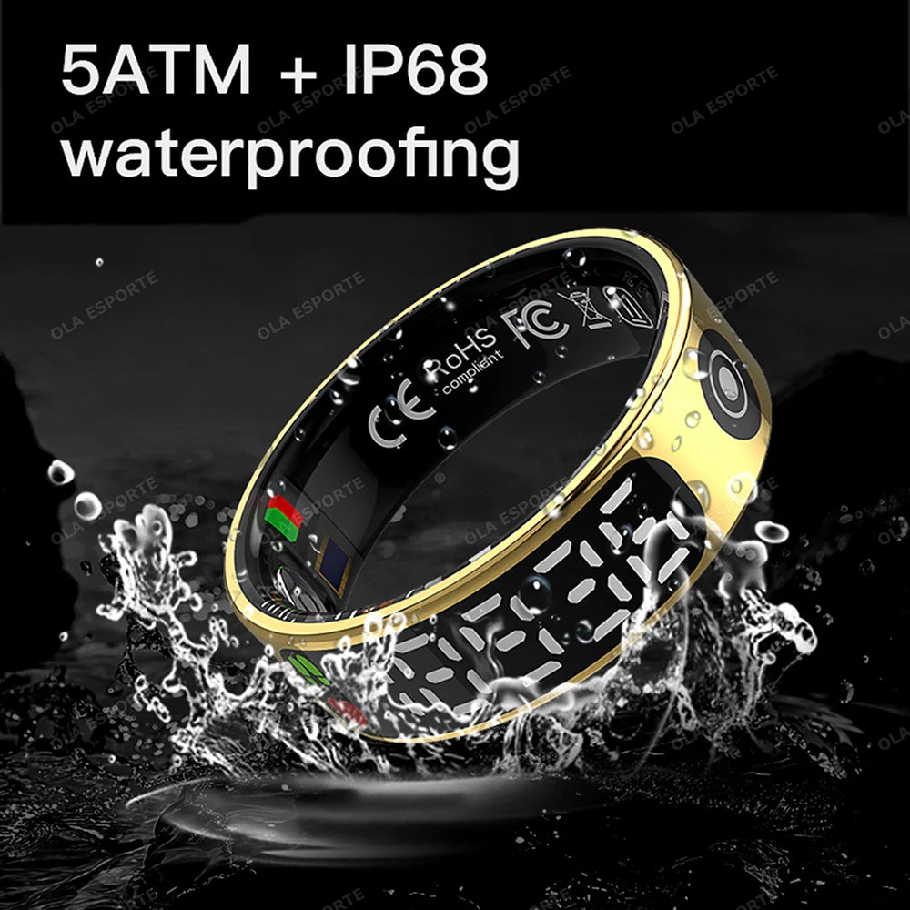 2025 New Smart Ring Smart Touch LED Disaply Screen Ring Gesture Swipe Video Health Monitor 5ATM Waterproof SmartRing Men Women