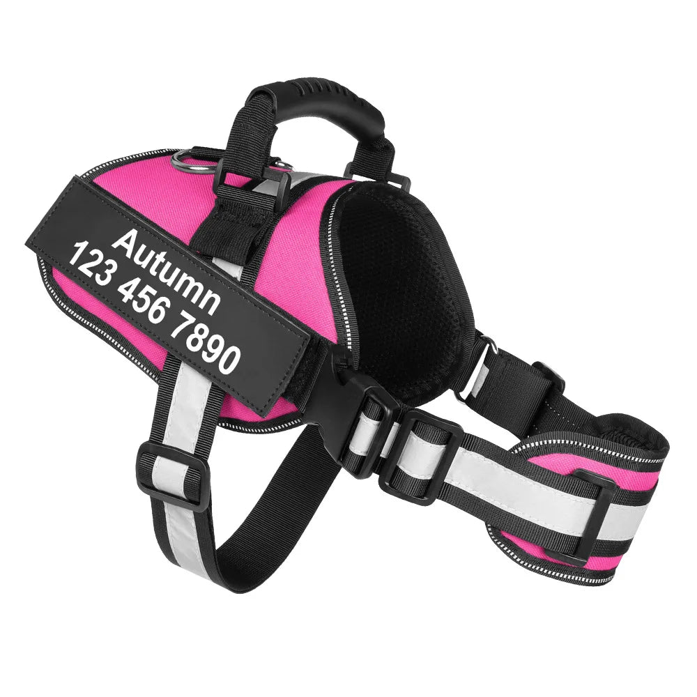 Harness For Dogs Breathable Adjustable Dog Vest Harness Pet NO PULL Vest Reflective For Medium Large Dog With Name Collar Patch