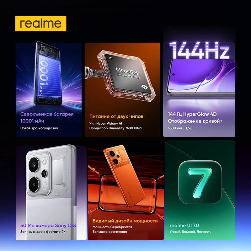 [New Launch] realme P4 Power 5G Smartphone 10001mAh Battery 80W Charge Dimensity 7400 Ultra Chipset 6.8" 144Hz Curved Display