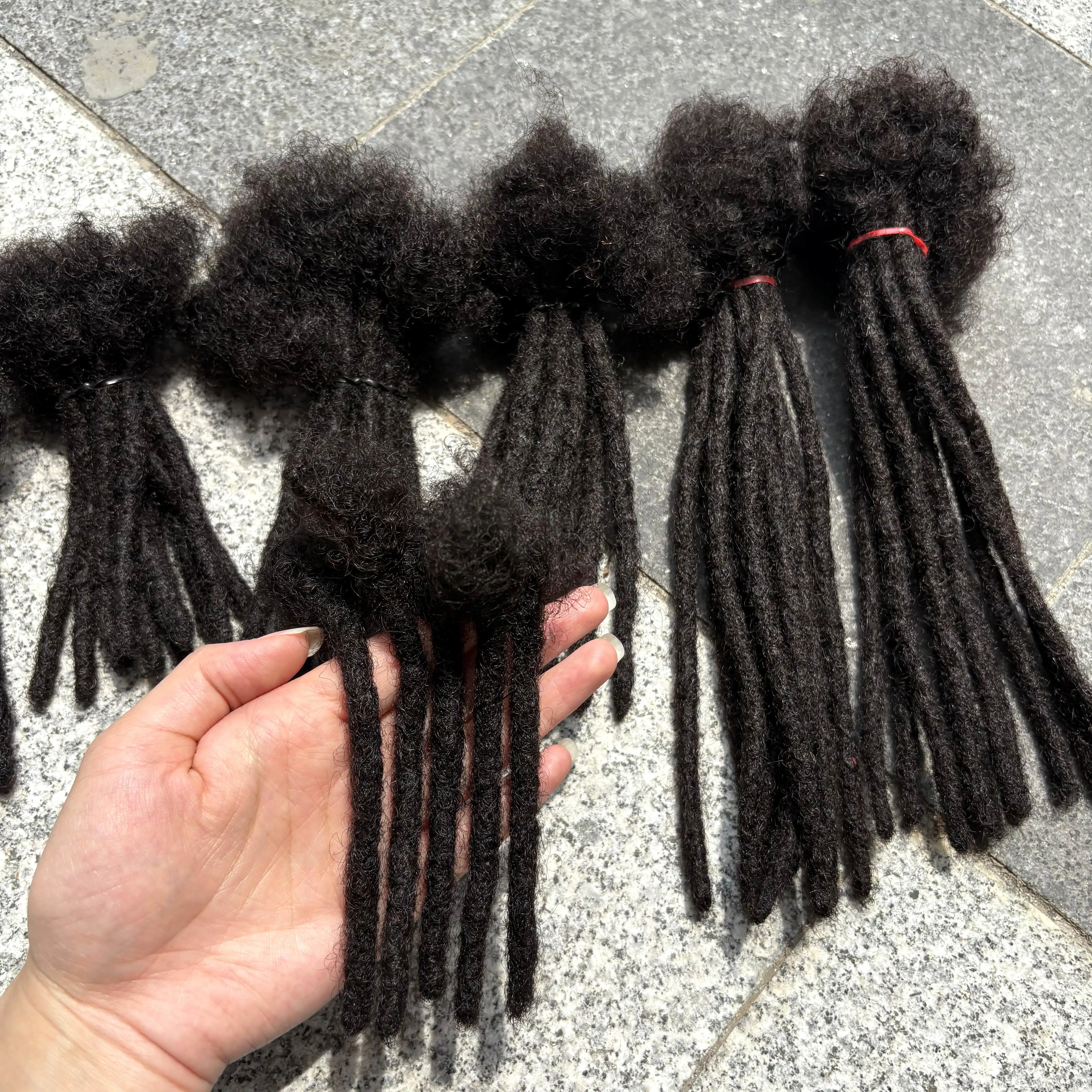 0.6cm 4-8Inch Regular Loc Extension Human Hair 50 Strands Full Handmade 100% Human Hair Dreadlock Extensions for Men Women