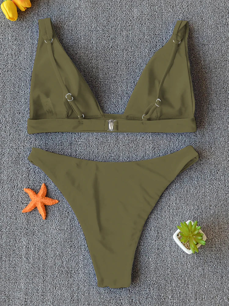 Bikini 2025 Micro Sexy Swimsuit Women Push Up Swimwear Two Piece Bikini Set Solid Bather Bathing Suit Swim Suit Female