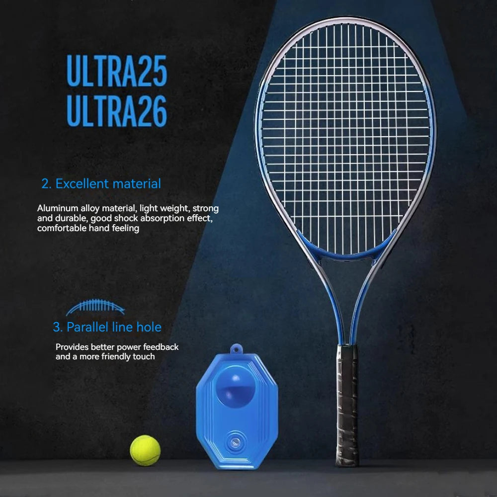 Beach Tennis Racket 2Pcs Kids Outdoor Sports Racquet Set Children's Beginners Serve Rebound Training Tennis Racket Set