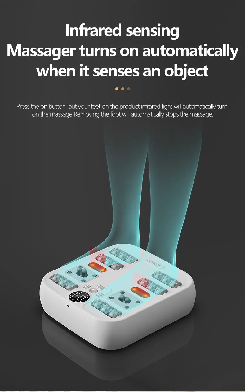 Foot Massager with Vibration Rotation Hot Compress Multifunctional Calf Leg Muscle Relaxation Fascia Massage Wireless Use Gift
