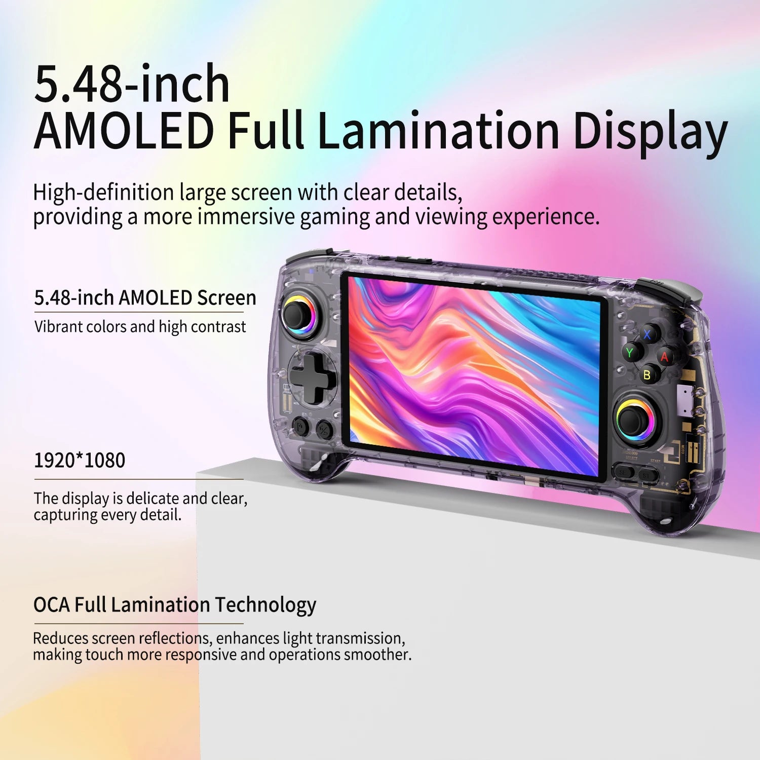 ANBERNIC RG557 Handheld Game Console 5.48" AMOLED Screen Dimensity 8300 Android Retro Video Player Supports FOTA WIFI Streaming