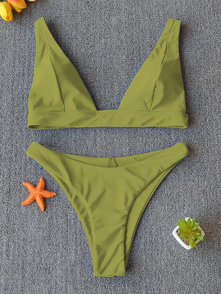 Bikini 2025 Micro Sexy Swimsuit Women Push Up Swimwear Two Piece Bikini Set Solid Bather Bathing Suit Swim Suit Female