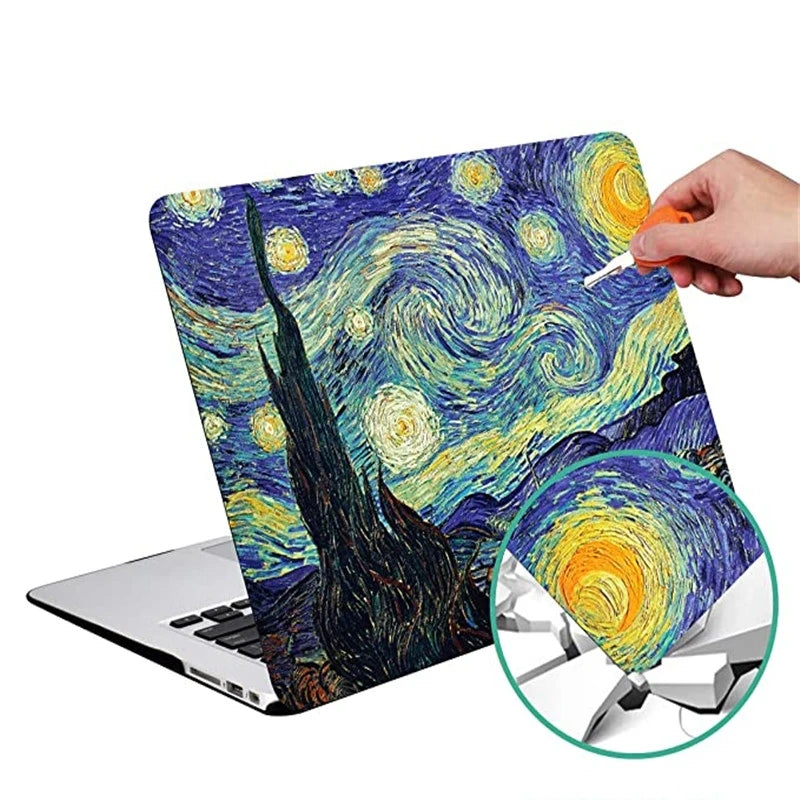 Oil Painting for Macbook Air 13 Case M1 2020 A2337 Laptop A2681 2022 M2 Cover Pro 12 14 Inch 2021 Starry Night A1466 A2179 Funda