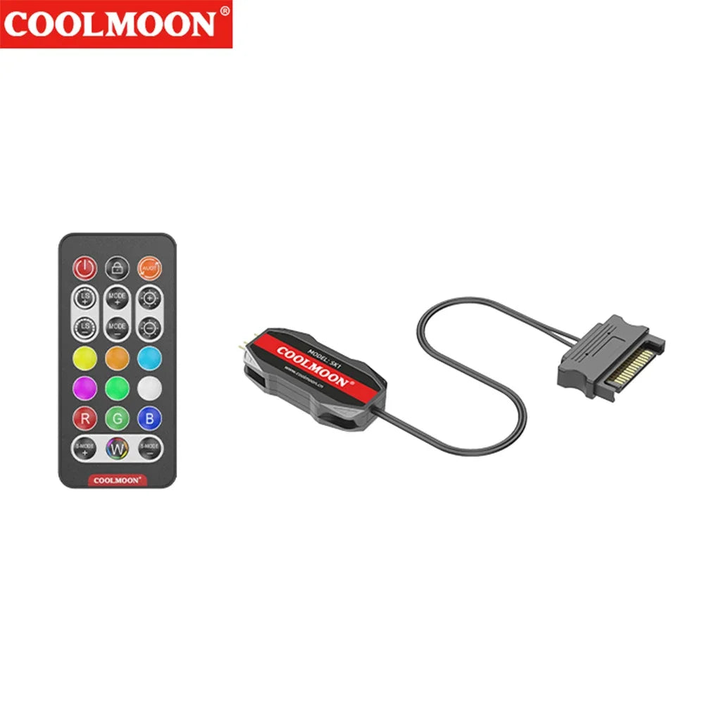 ARGB Controller Cable 5V 3 Pin 3Pin To SATA ARGB Mini Controller HUB Adapter RGB Remote Controller for PC Fan Light Strip