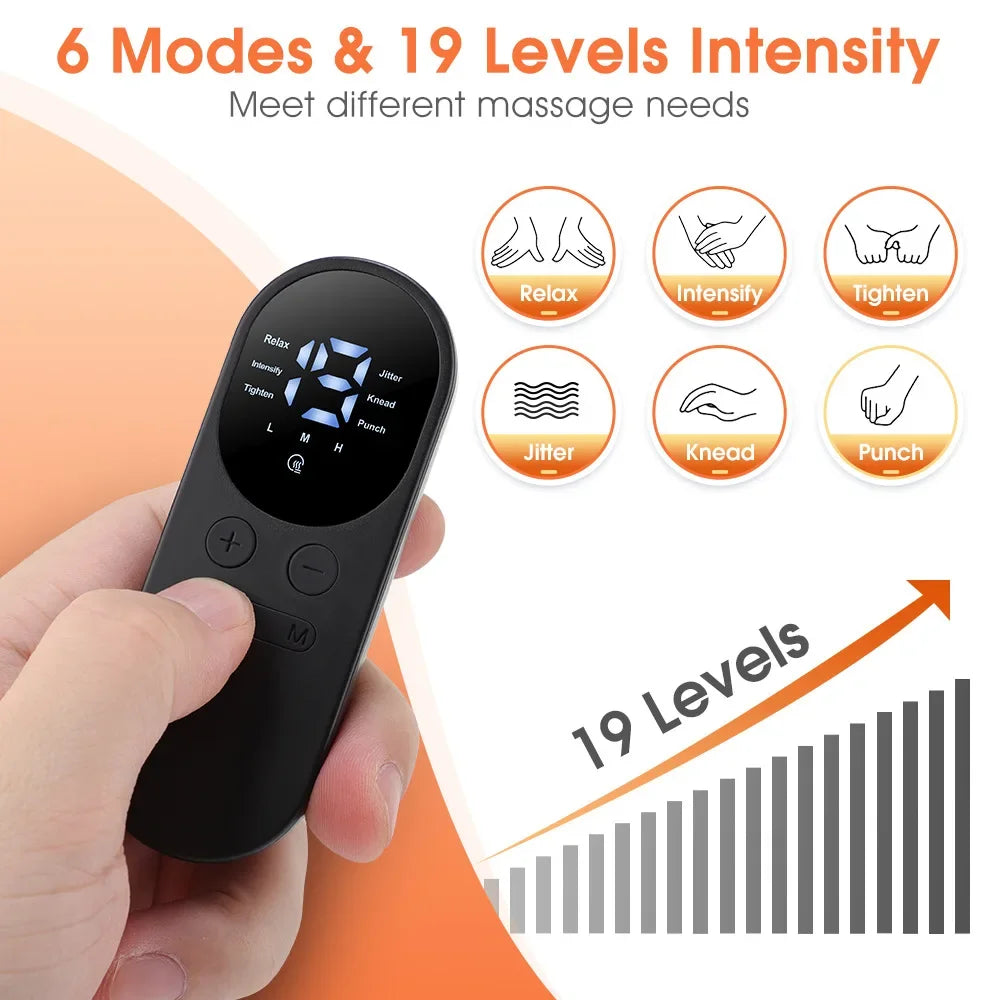 Multi functional full body universal heating massager EMS pulse digital display screen massager 6-speed 19 gear massage patch