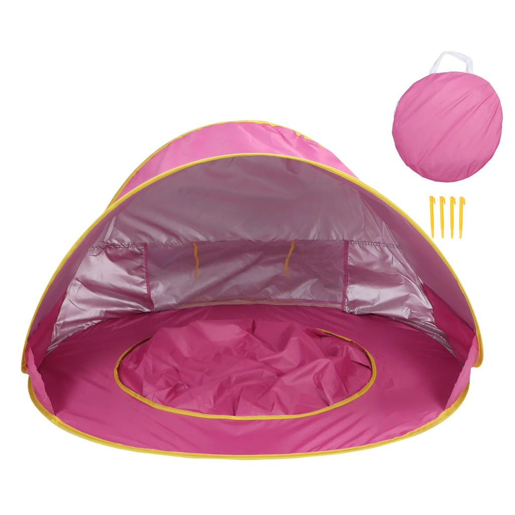 【New】Beach Tent Sun Shelter  Up Beach Tent Sun Proof Wind Proof Portable Baby Beach Tent with Pool Storage Bags for Outdoor