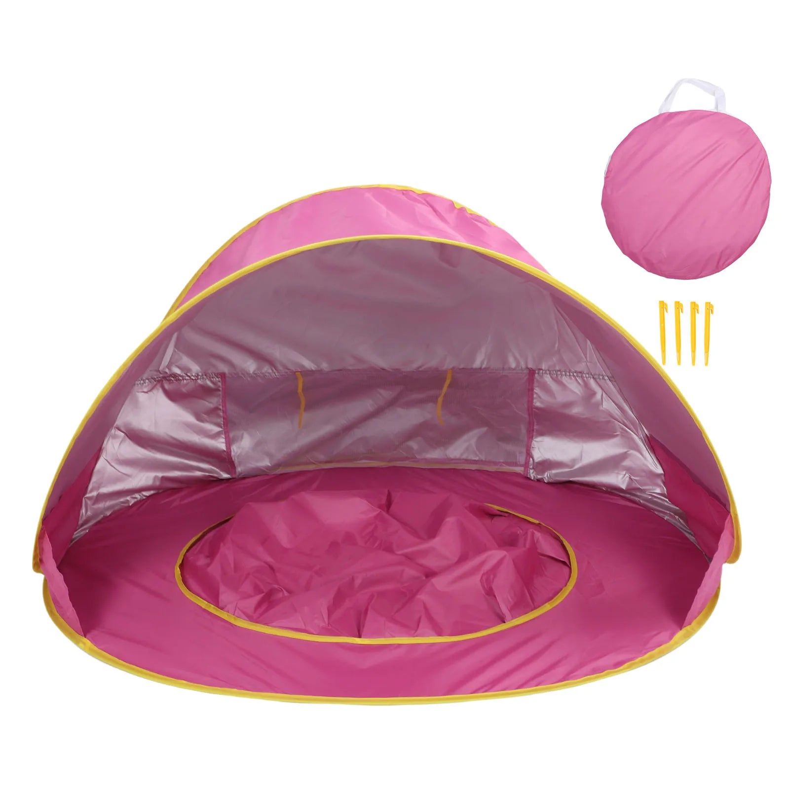 【New】Beach Tent Sun Shelter  Up Beach Tent Sun Proof Wind Proof Portable Baby Beach Tent with Pool Storage Bags for Outdoor
