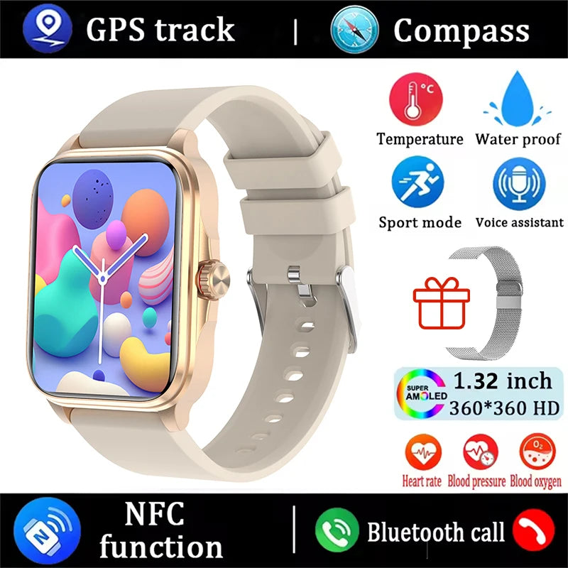 2026 New Health smart Watch Heart Rate Blood Oxygen Blood Pressure Monitoring Bluetooth Call GPS Movement Trajectory Smartwatch