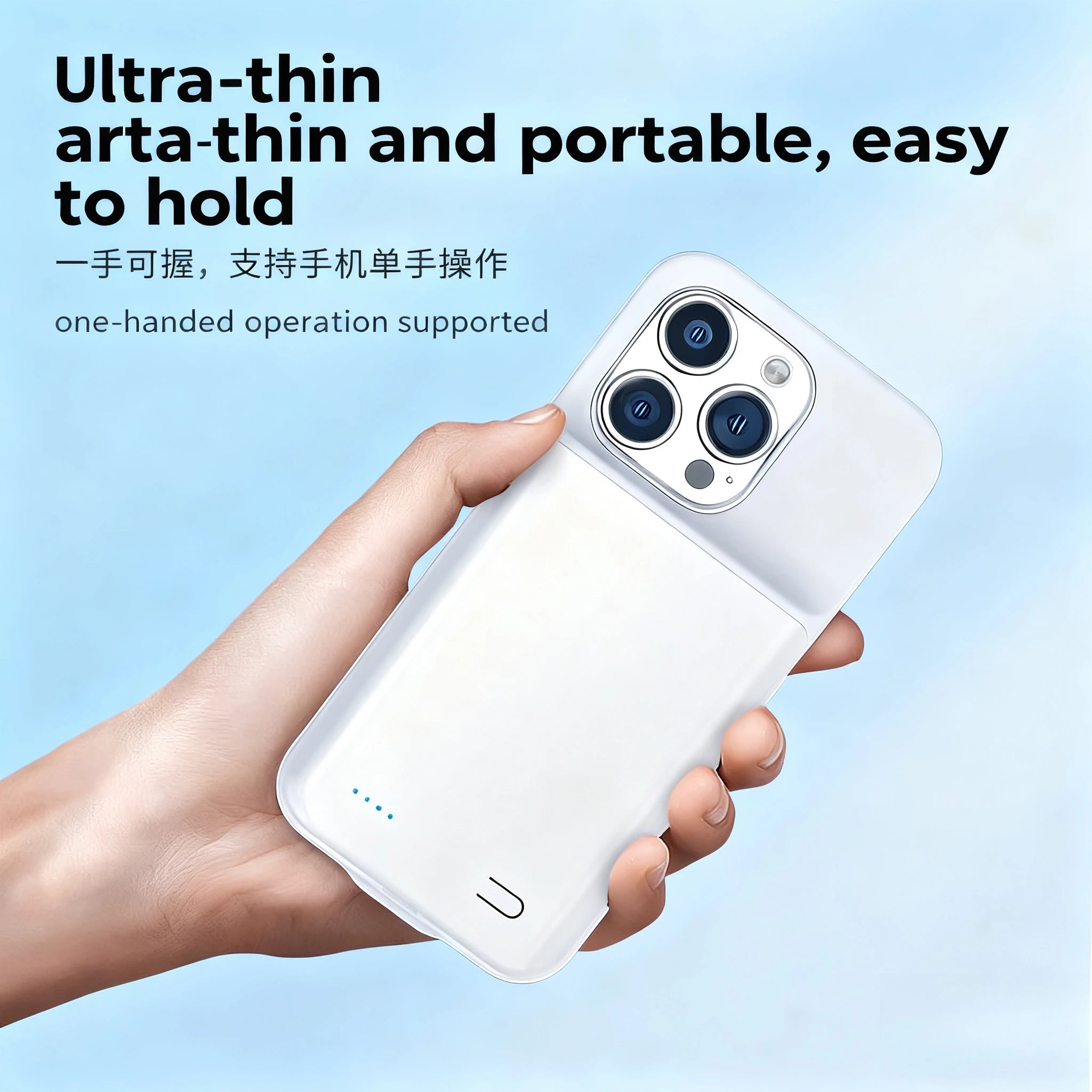 20000mAh Compatible Wireless Power Bank Suitable for IPhone 15 15Pro 15ProMax 15Plus Ultra-thin Portable Back Clip Battery Case