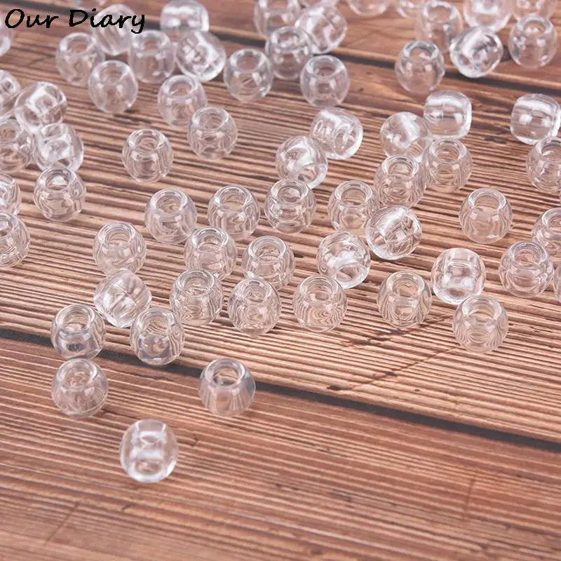 100pcs Dreadlock Beads Rings For Hair Accessories Transparent Big Hole Braids Acrylic Hair Braid Dread