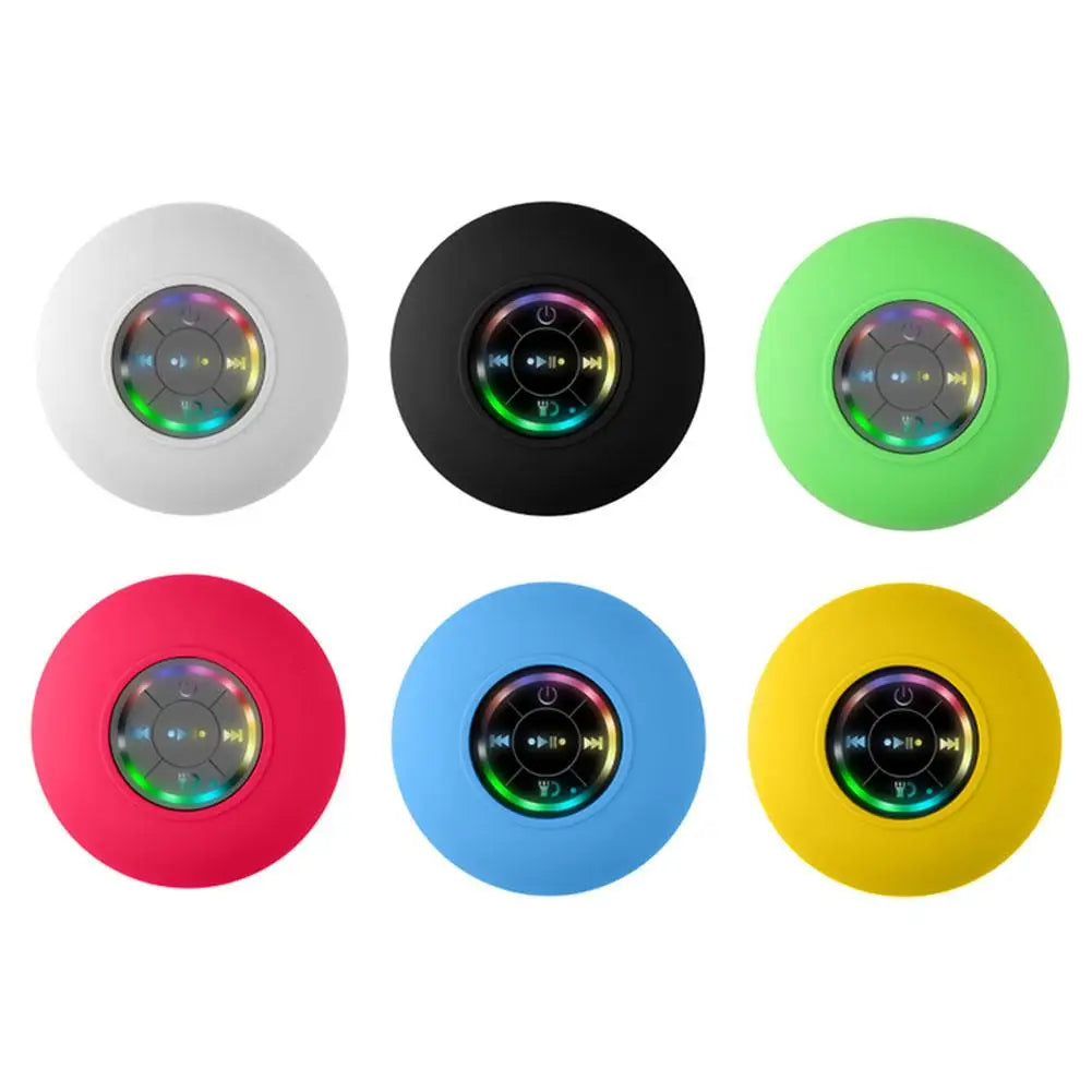Portable Wireless Bluetooth Speaker LED IPX4 Waterproof Loudspeaker Outdoor Bathroom Large Suction Cup Mini Stereo Sound Box