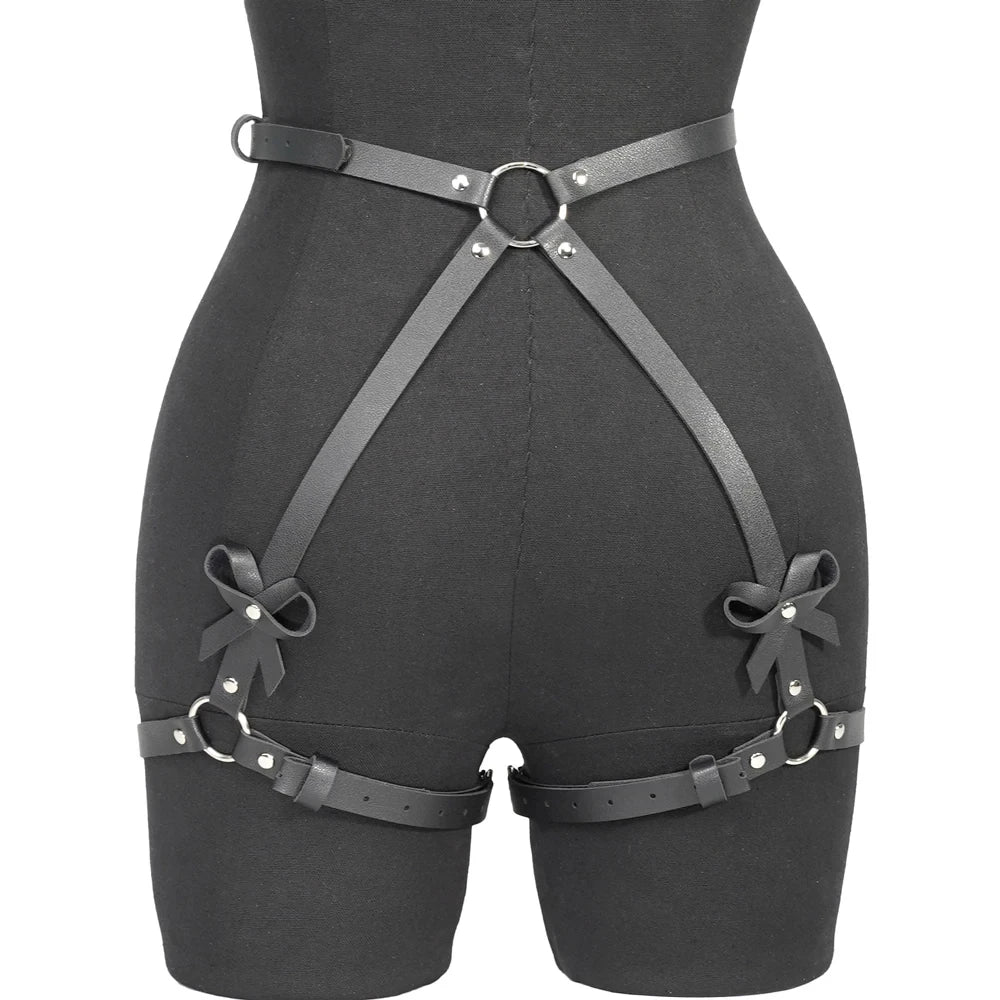 Harness for Women Pu Leather Leg Harness Suspenders Adjustable Thigh Garter Belt Leather Lingerie Gothic Punk Fetish Clothing