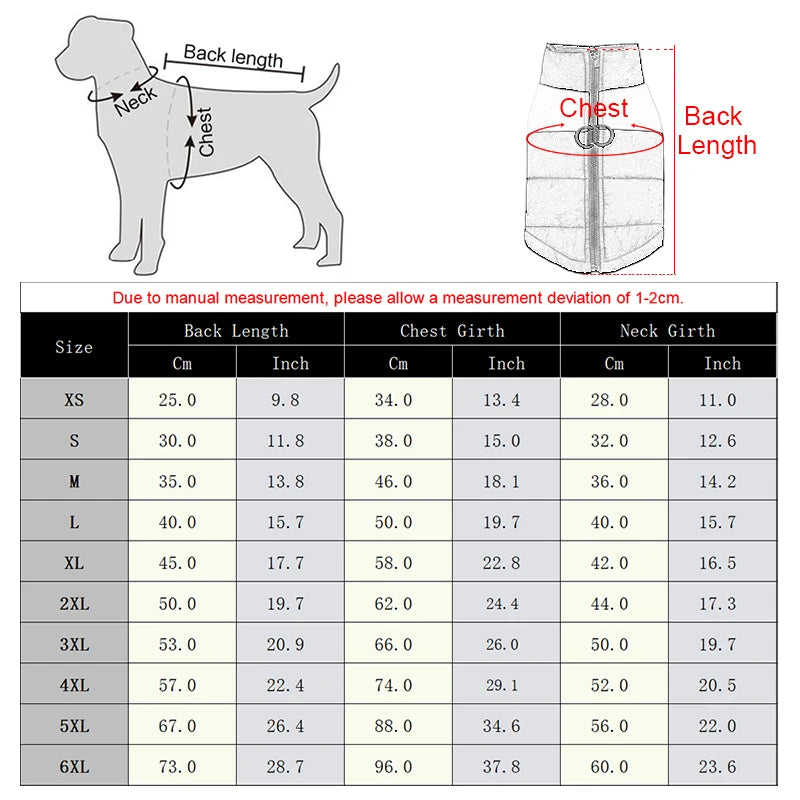 Winter Pet Dog Clothes Warm Big Dog Coat Puppy Clothing Waterproof Pet Vest Jacket For Small Medium Large Dogs Golden Retriever