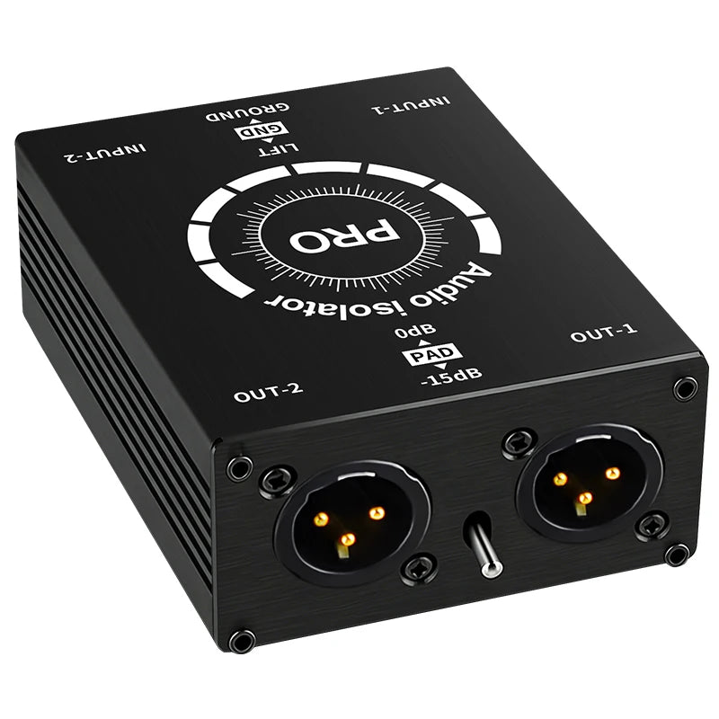 Multi-Purpose Dual-Channel 6.5 XLR Mixer Audio Isolator Current Sound Noise Mixer Microphone Common Ground Filter Isolator Mixer
