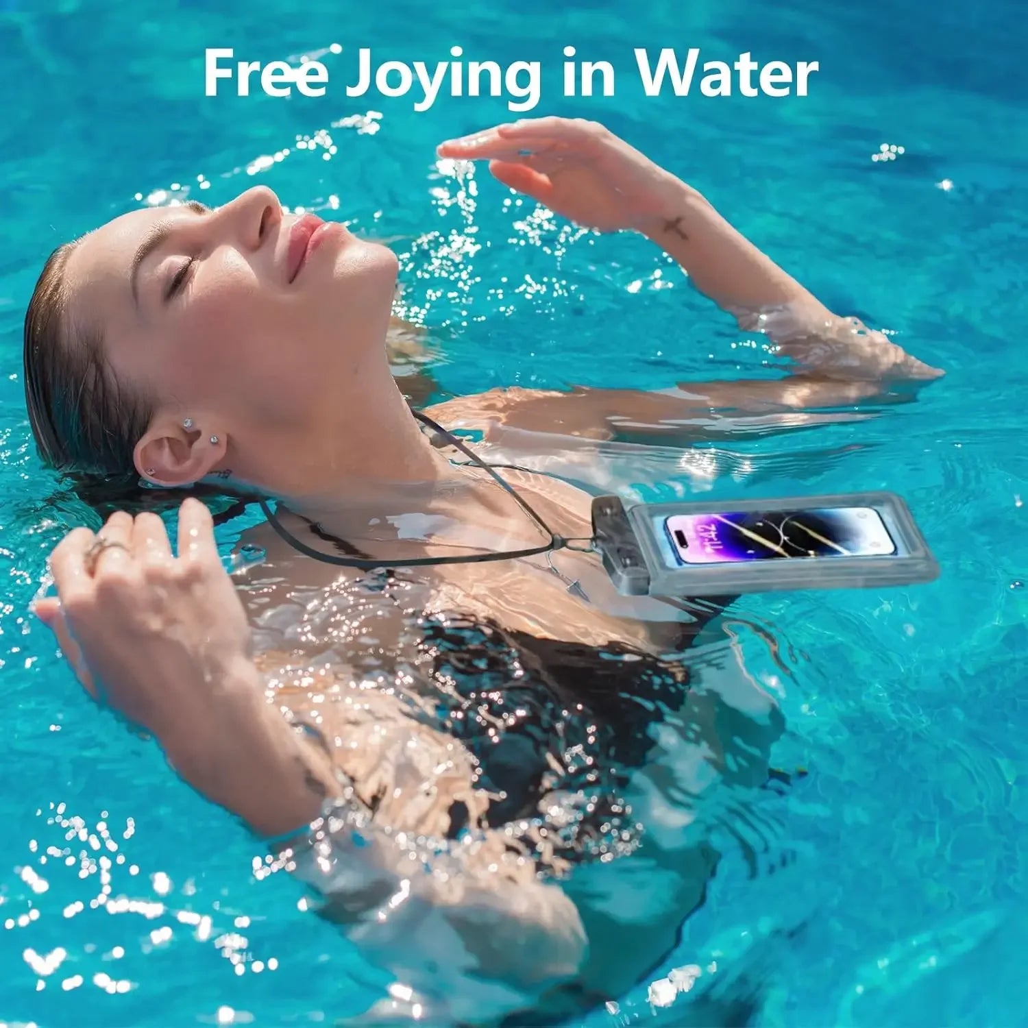 Floating Waterproof Phone Pouch Universal Water Resistant Phone Case Under 7.2 Inches Phone Dry Bag Essential for Water Sport