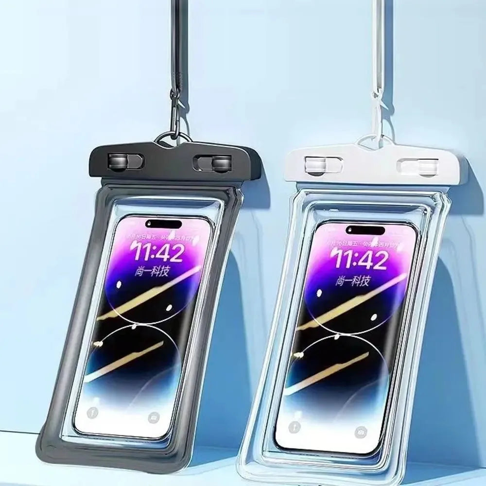 Transparent Waterproof Phone Pouch Under 7.2 Inches Touch Screen Swimming Rafting Waterproof Case with Lanyard Sealed Bag