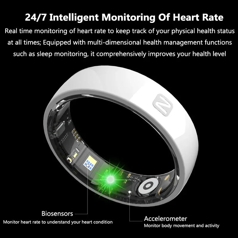 Ceramic NFC Smart Ring Womens Men Electronic Smartring 5ATM Waterproof Sports Fitness Sleep Tracker for Xiaomi Huawei Phone