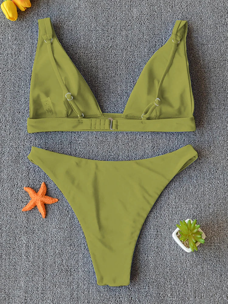 Bikini 2025 Micro Sexy Swimsuit Women Push Up Swimwear Two Piece Bikini Set Solid Bather Bathing Suit Swim Suit Female