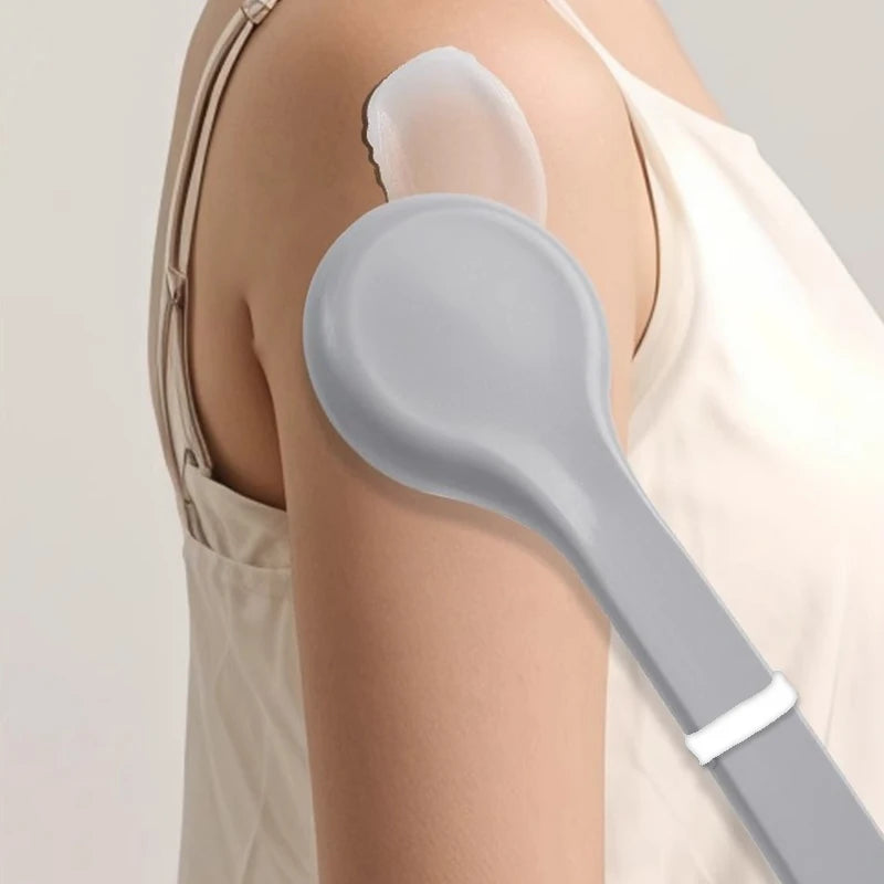 Multi Function Lotion Sunscreen Ointment Applicator Long Handle Body Cleaner Shower Brush Back Massager Beauty Tool
