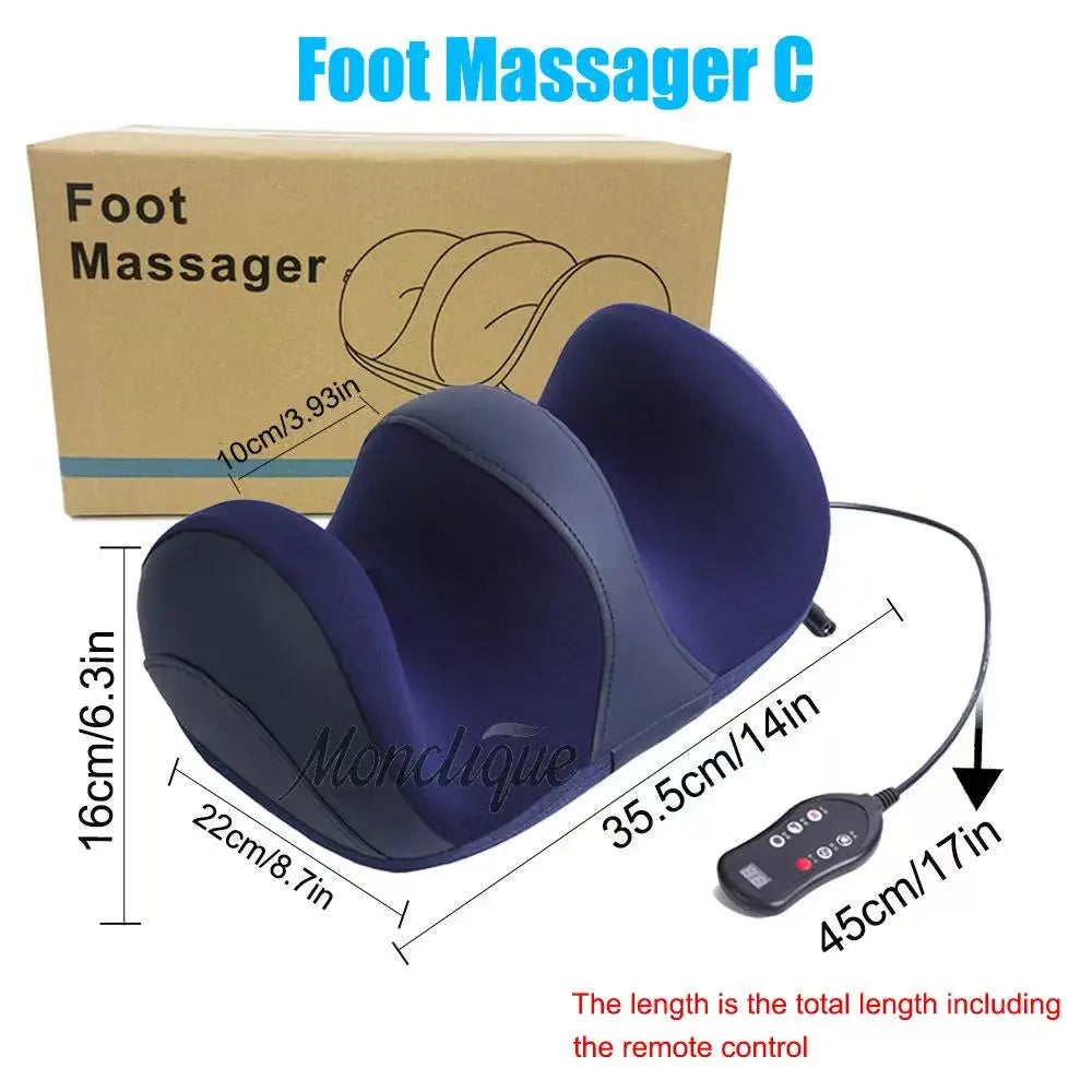 Electric Foot & Calf Massager - Shiatsu Kneading Relaxation Device with Heat