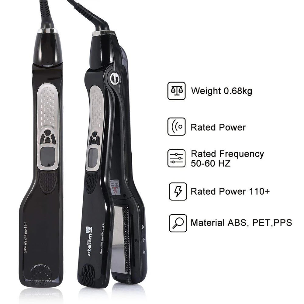 Professional Hair Straightener Steam Flat Iron Straightening Brush Electric Hair Brushes Ceramic Tourmaline Vapor Straighteners