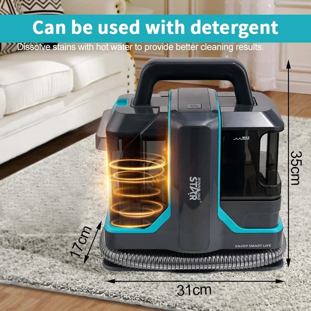 Hot Sale Wet and Dry Vacuum Handheld Portable Corded Sofa Carpet Cleaner Fabric Double Brush Head Stain Fabric Cleaning Machine