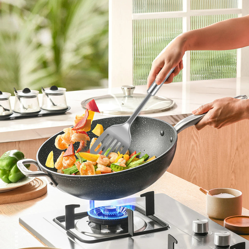 5/10Pcs Kitchen Cooking Utensils Set Stainless Steel Shovel Soup Spoon Spatula Utensils Dinnerware Cooking Tools Kitchen Gadgets