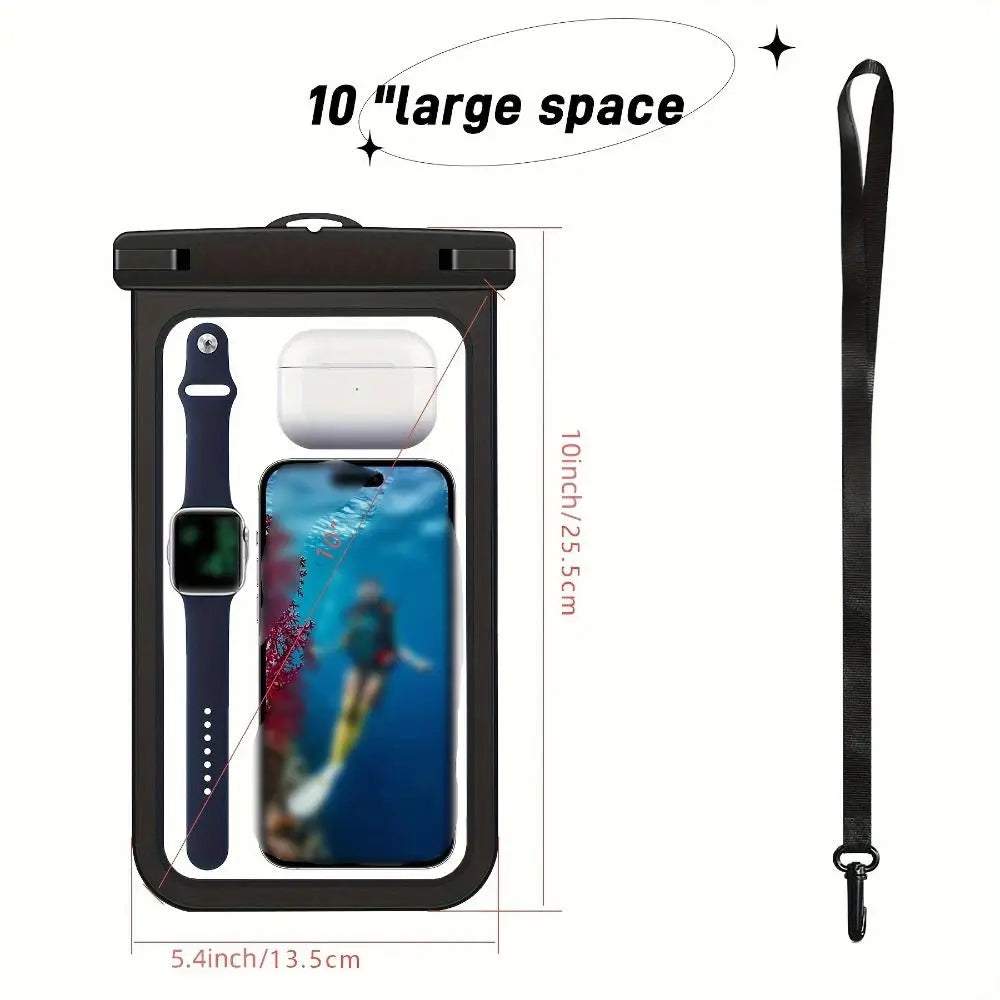 Waterproof Mobile Phone Bag Touchable Screen Large Capacity Phone Protector Pouch PVC Universal Underwater Dry Bag