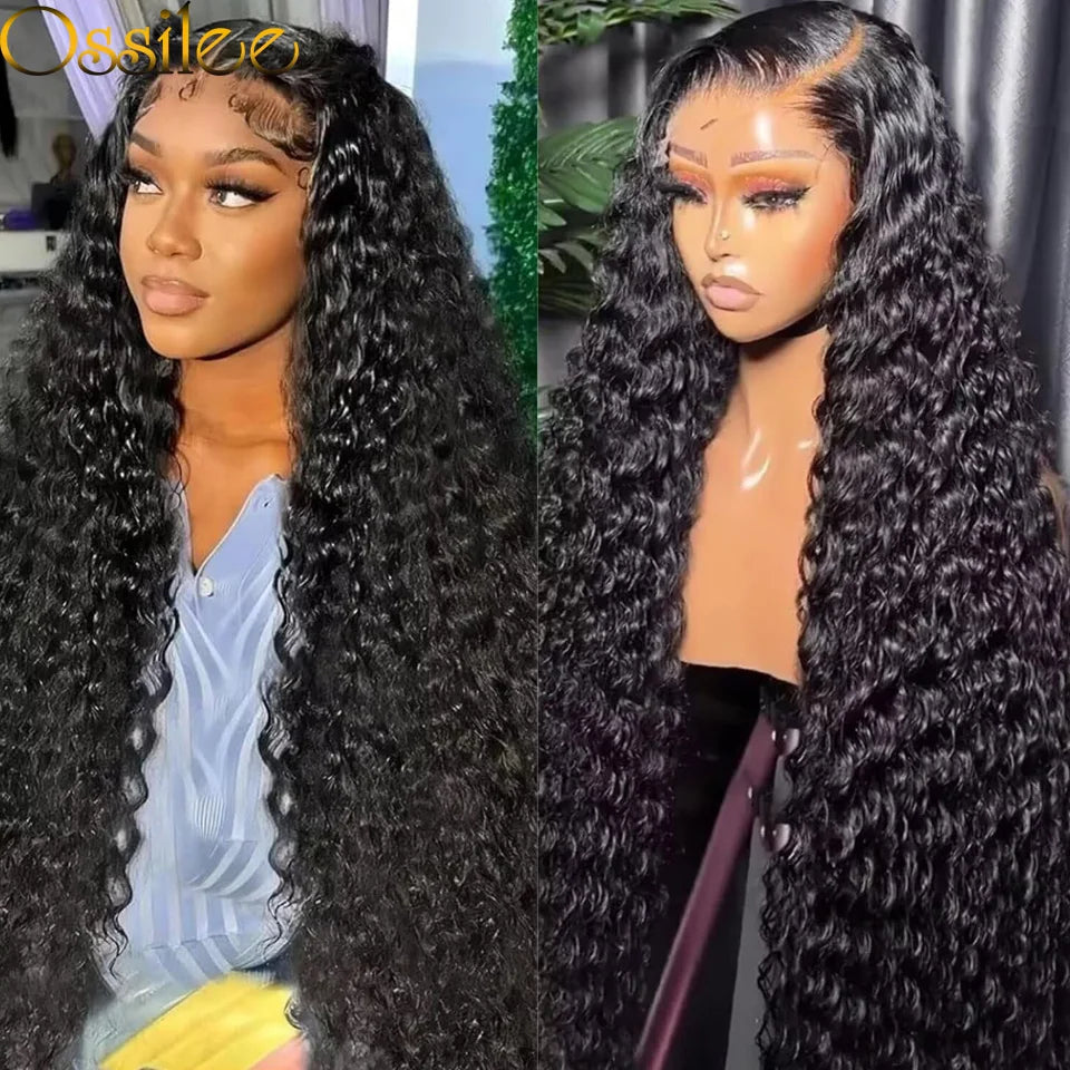 Deep Wave Lace Front Wigs Human Hair 200% Density 13x6 HD Lace Front Wigs Human Hair Pre Plucked Deep Curly Wig for Women