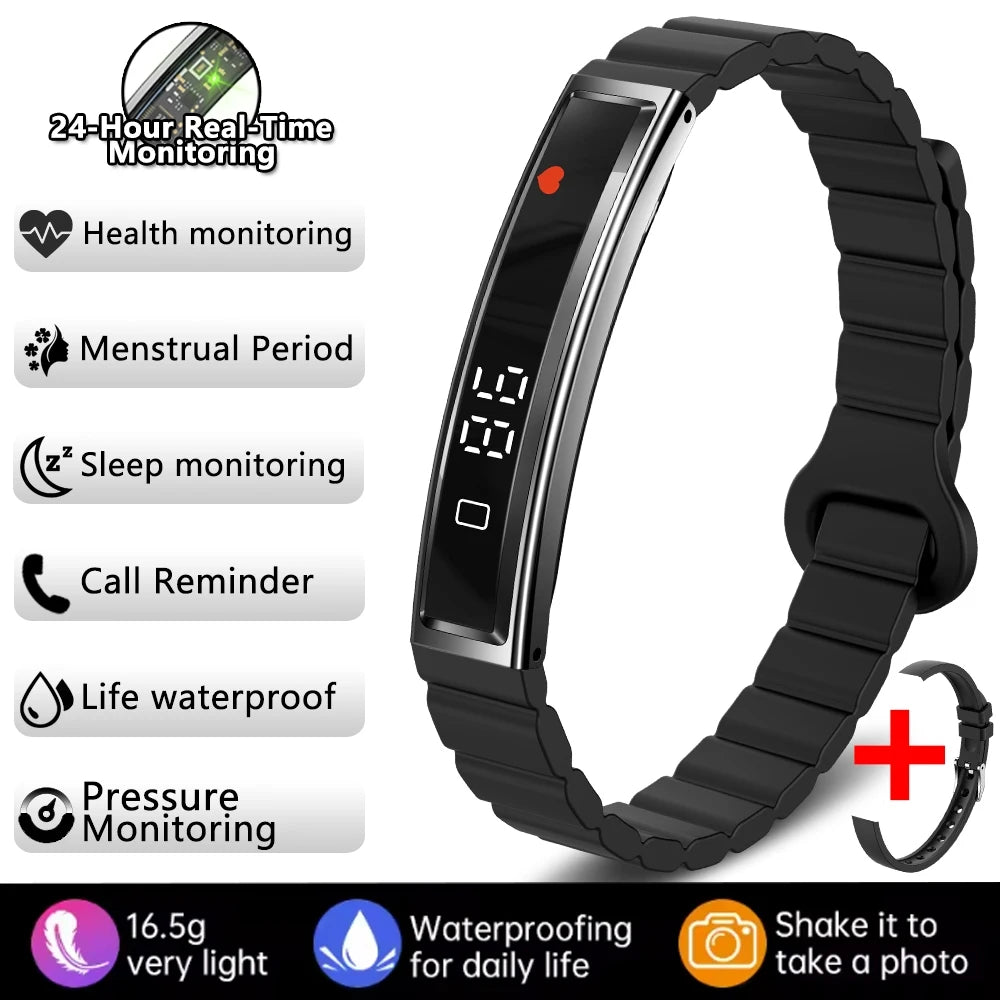 2026 New Fashion Women Smart Bracelet Multi-Sport Mode Fitness Tracker Heart Rate & Sleep Health Monitoring Smartwatch Men Women