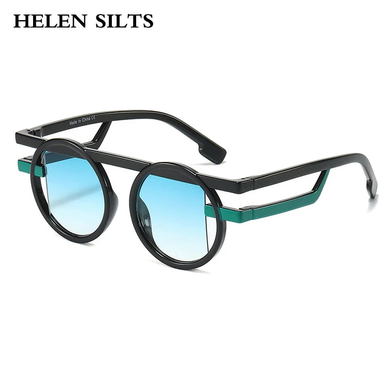 Retro Punk Style Small round Sunglasses UV400 Gradient Shades Unisex Fashion Sun Glasses for Men And Women