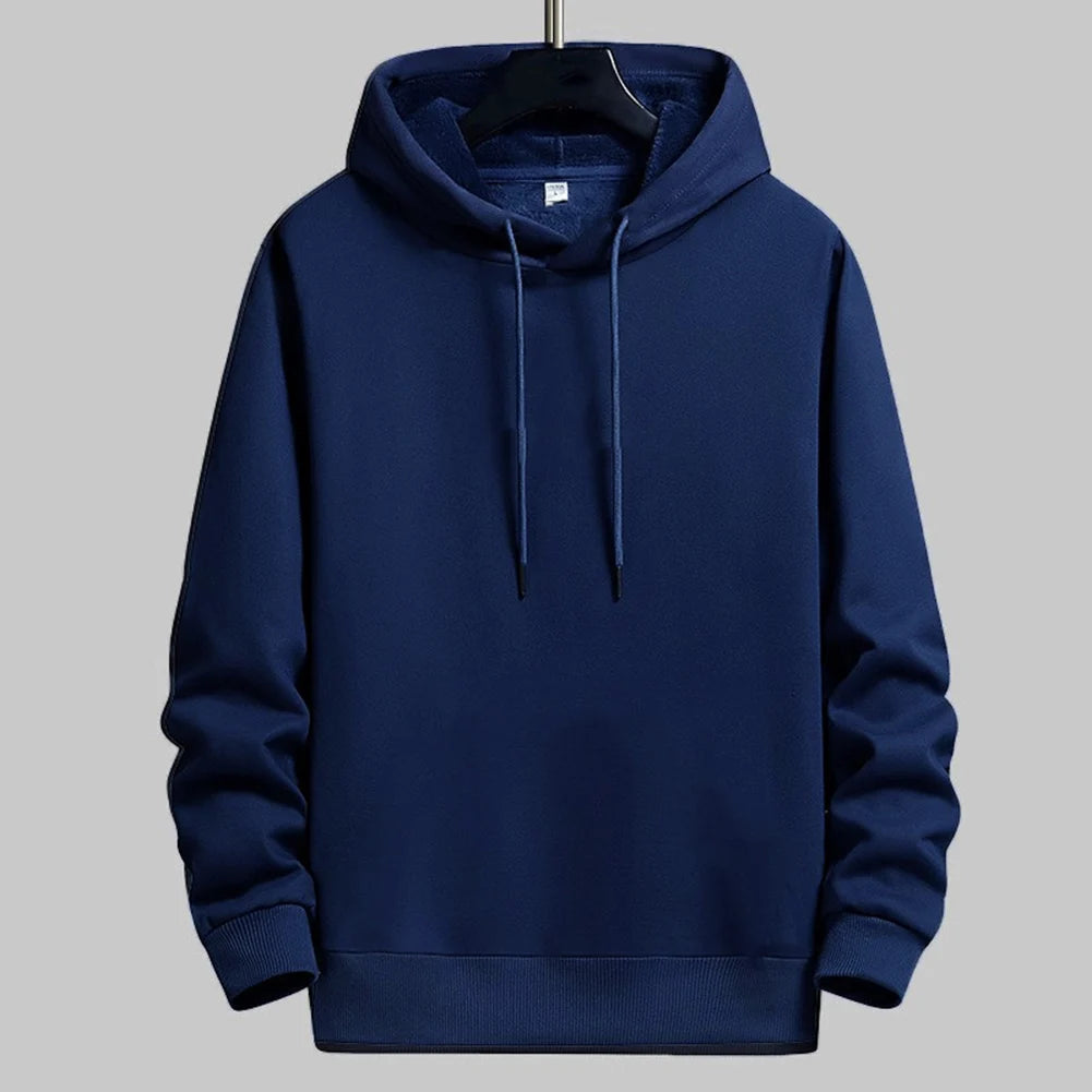 Mens Casual Hoodies Pullover Fleece Lined Long Sleeve Athletic Hooded Sweatshirt Suitable for Autumn and Winter Wear