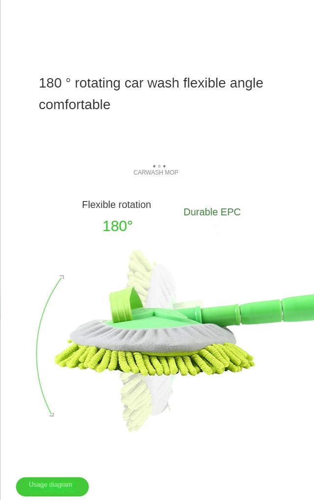 Car Cleaning Tools Car Detailing Cleaning Brush Adjustable Super Absorbent Telescoping Long Handle Cleaning Mop Auto Accessories