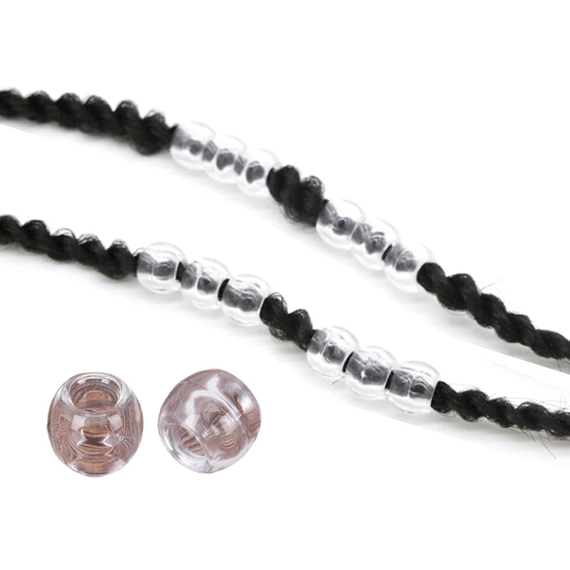 100pcs/lot Dreadlocks Hair Ring Hair Braid Beads Lucency Colourful Hair Braid Dread Dreadlock Beads Cuffs Clips Approx 6mm Hole